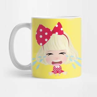 Cute Little Girl With Red Bow Mug